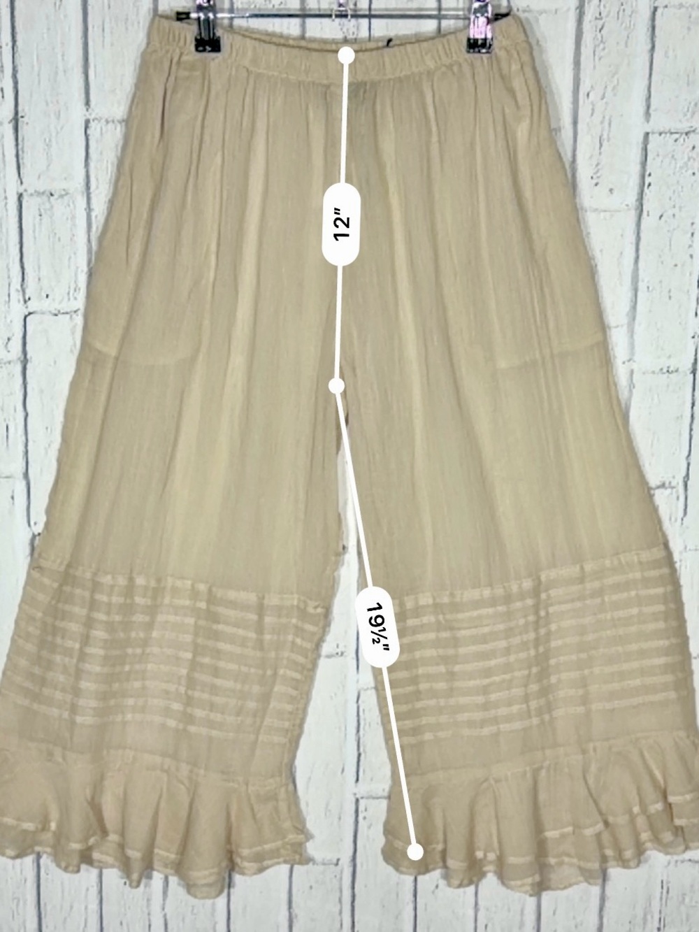 🤍 Jaded Gypsy Heirloom Simple Pants S/M Cotton Ruffle Bloomers NWT - Picture 6 of 10